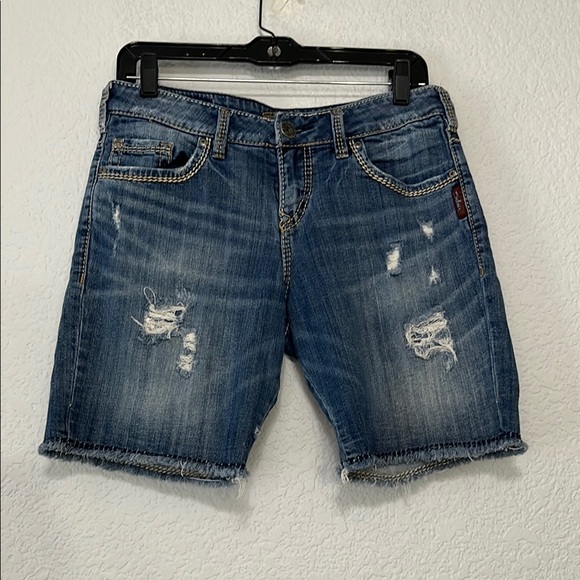Silver Jeans Pants - Silver Sammy Distressed Denim Shorts